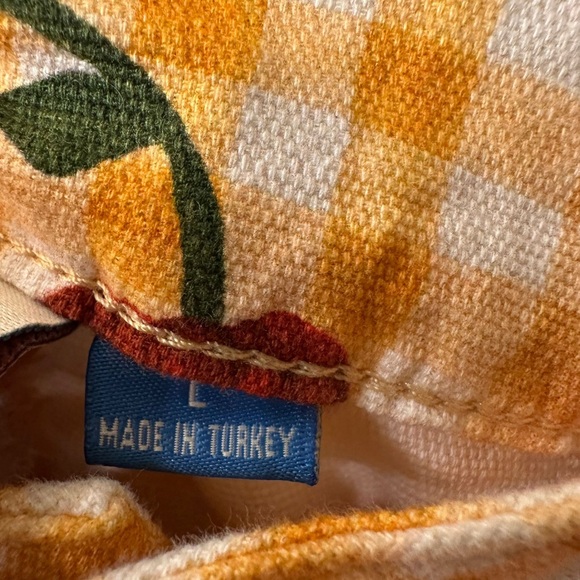 Farm x Anthropologie Gingham Cherry Wide-Leg Pants in yellow size L - Picture 7 of 8